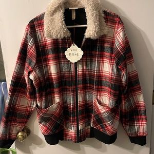 Plaid bomber style jacket